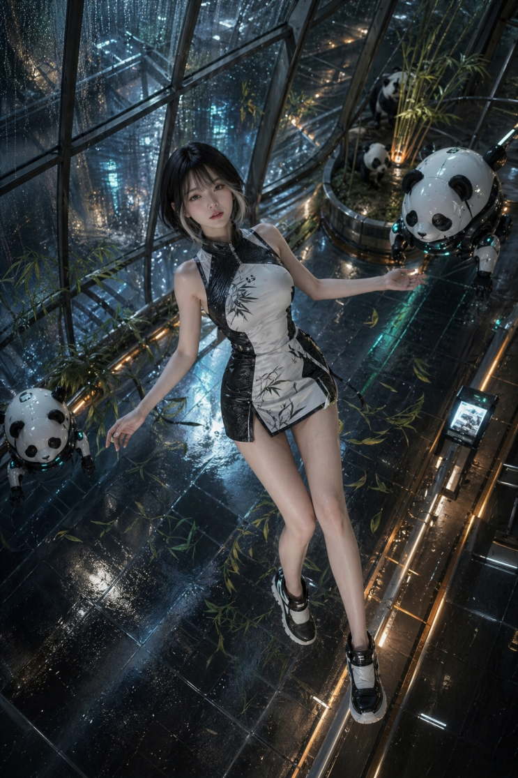 판다 소녀 일러스트