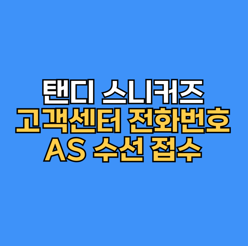 탠디 스니커즈 AS 고객센터 전화번호와 수선 접수 방법 총정리
