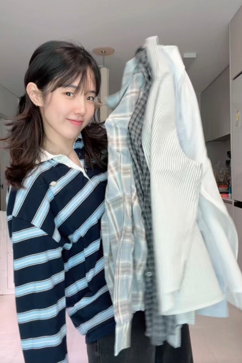 여성 셔츠 5개 체크 오버핏 봄여름 코디 마인드브릿지우먼