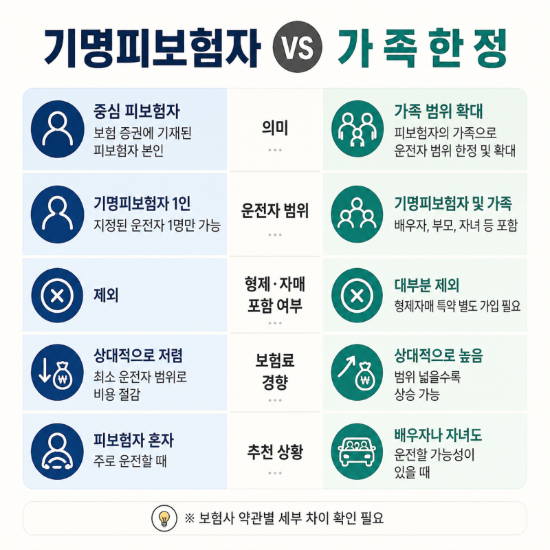 기명 피보험자 뜻과 운전자 범위, 보험료 차이까지 한 번에 정리