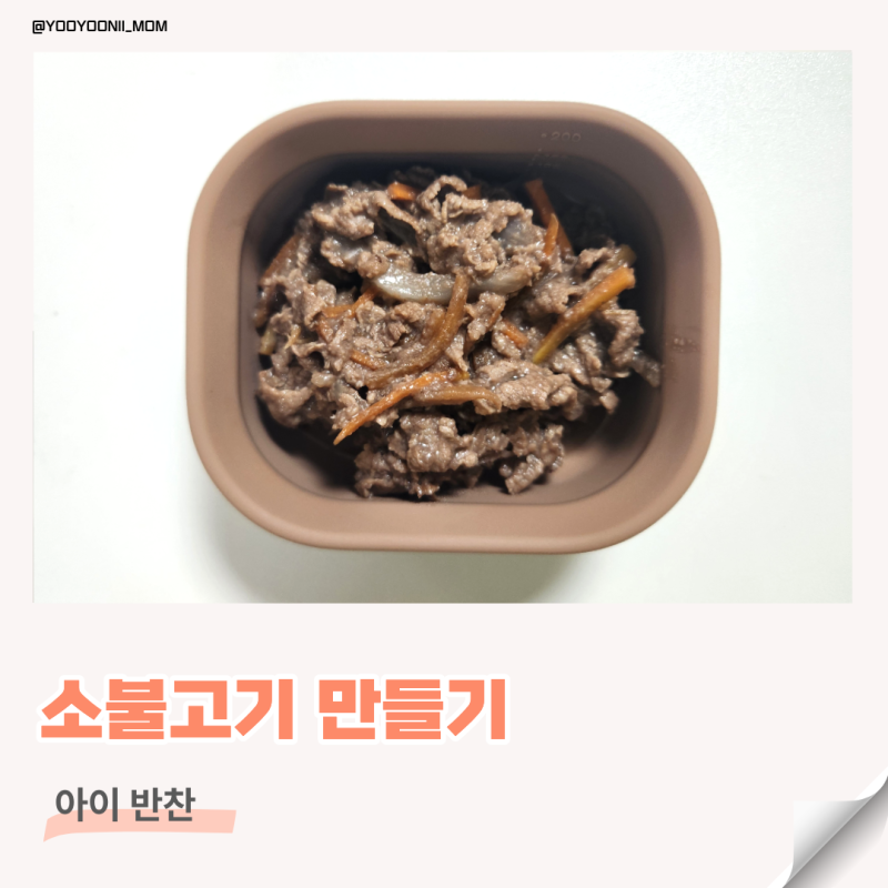 돌아기 유아식 무염 소불고기 퓨레로 만들기