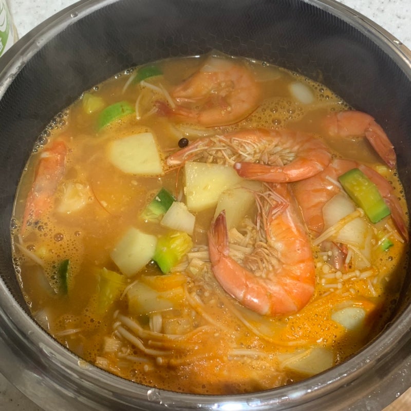대하 새우 요리 - 해물된장찌개 - 만들기 레시피 냉털 요리