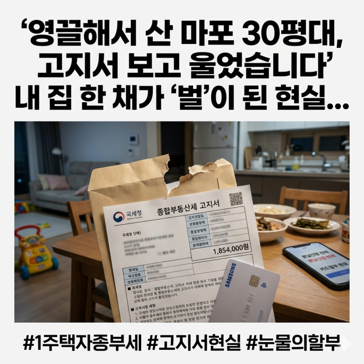  [1주택자 종부세 현실] 영끌해서 산 마포 30평대, 고지서 보고 뉴스 댓글창 닫은 이유