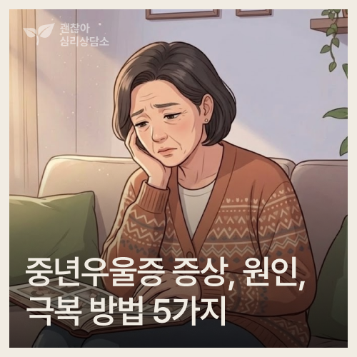 중년우울증 증상, 원인, 극복 방법 5가지 (갱년기와 차이부터 치료까지)