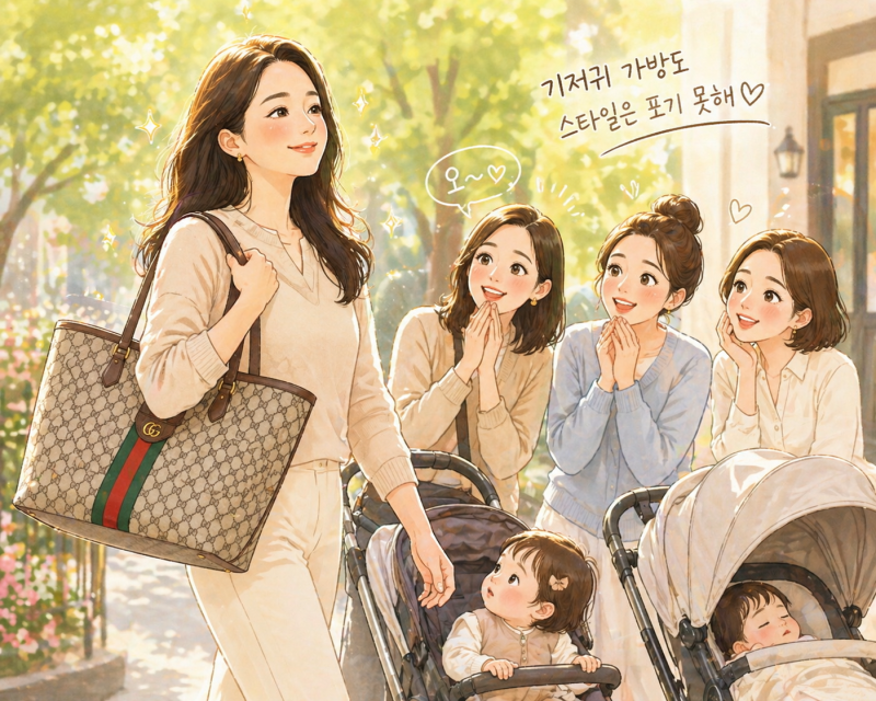 구찌 명품 기저귀 가방 오피디아 미디엄 토트백 기저귀 가방으로 강추!