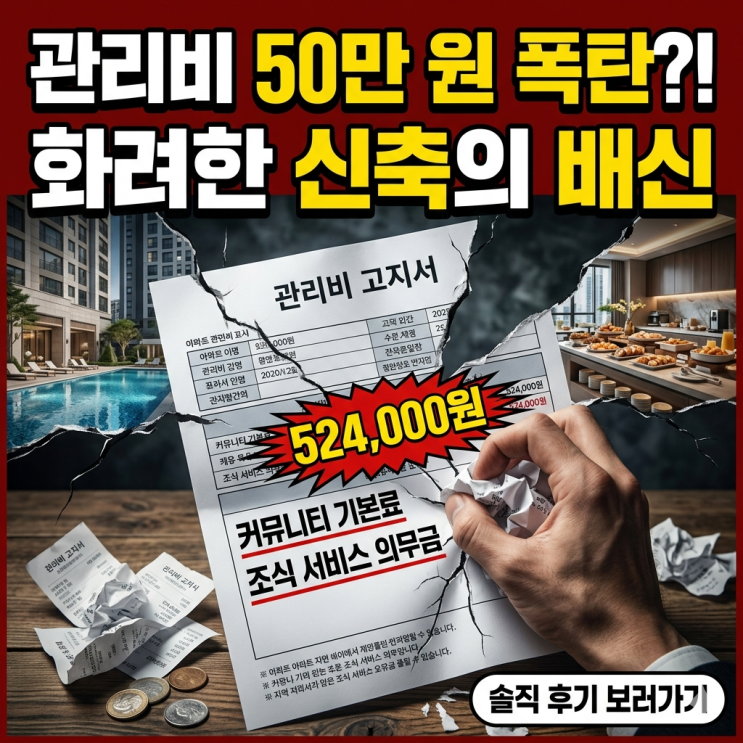  신축 아파트 커뮤니티 수영장 조식 서비스, 월 관리비 50만 원 폭탄 맞은 현실 후기