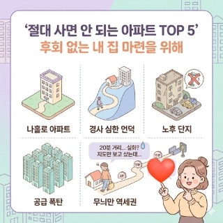   "이런 아파트는 조심하세요!" 내 자산 지키는 부동산 선별법 TOP 5