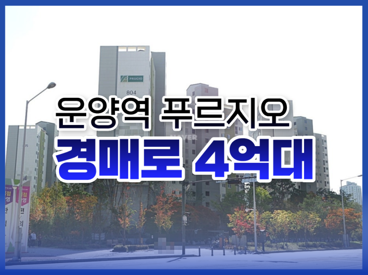  운양역 푸르지오, 경매로 추천하는 이유는?