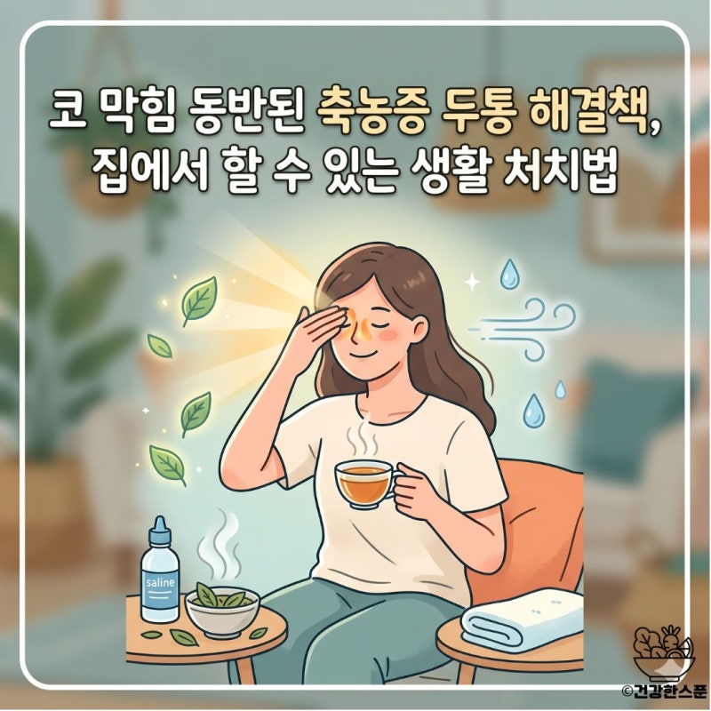 코 막힘 동반된 축농증 두통 해결책, 집에서 할 수 있는 생활 처치법