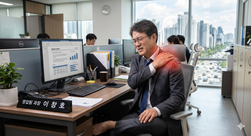 중년 퇴행성 목디스크 어깨통증이 목에서 시작된다고요?