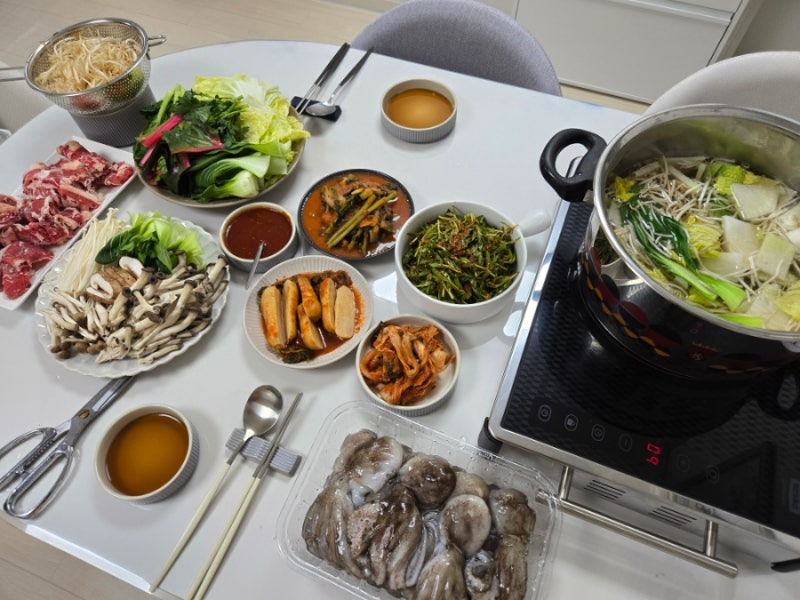세상 간단한 알쭈꾸미,소고기 샤브샤브 만들기 재료 육수 소스 레시피