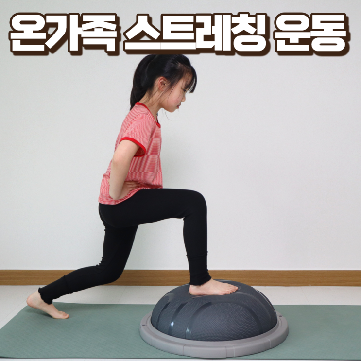  밸런스볼 보수볼 운동 온가족 함께 척추 스트레칭 숨은키찾기