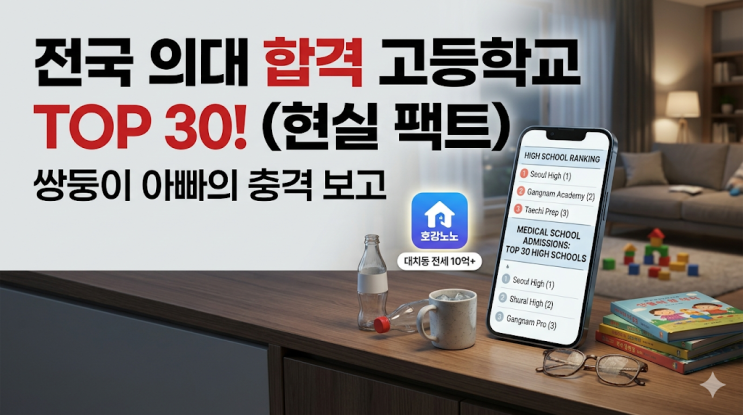  의대 증원 폭풍, 쌍둥이 아빠가 찾아본 전국 의대 합격 고등학교 TOP 30 순위표 (현타주의)