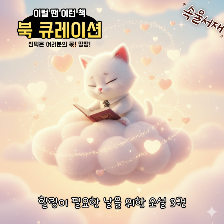  [북 큐레이션] 힐링이 필요한 날, 기분이 몽글몽글해지는 소설 3권 추천