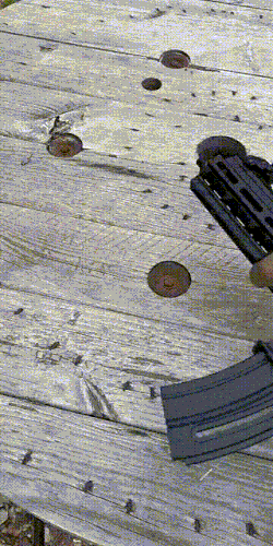  소음기 장착한 22구경 돌격소총(HK416)의 사격.gif