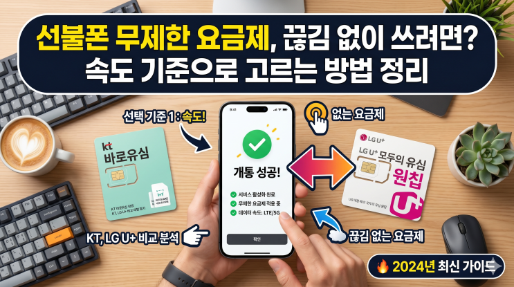  선불폰 무제한 요금제, 끊김 없이 쓰려면? 속도 기준으로 고르는 방법 정리
