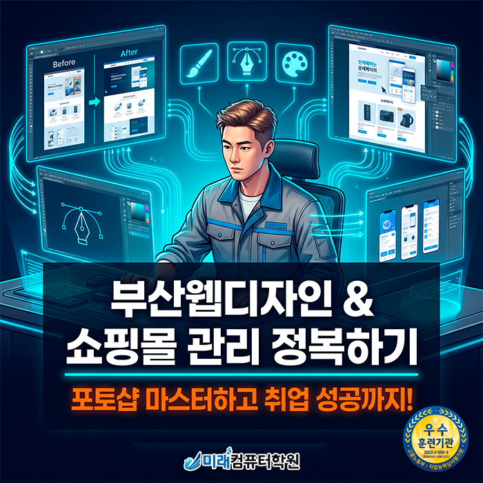  [부산/개금]웹디자인학원 추천! | 국비지원으로 배우는 쇼핑몰 관리 & 포토샵 실무