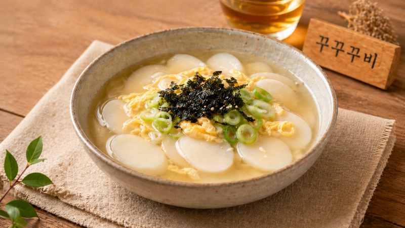 깊은 맛 멸치육수떡국 레시피｜구수한 멸치육수와 쫄깃한 떡으로 끓이는 담백한 집밥 떡국