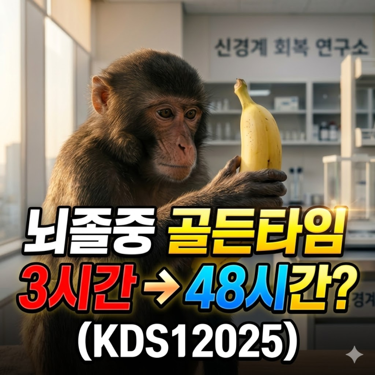  뇌졸중 초기증상 골든타임 48시간으로? 마비 원숭이 살린 K-신약 KDS12025 정리