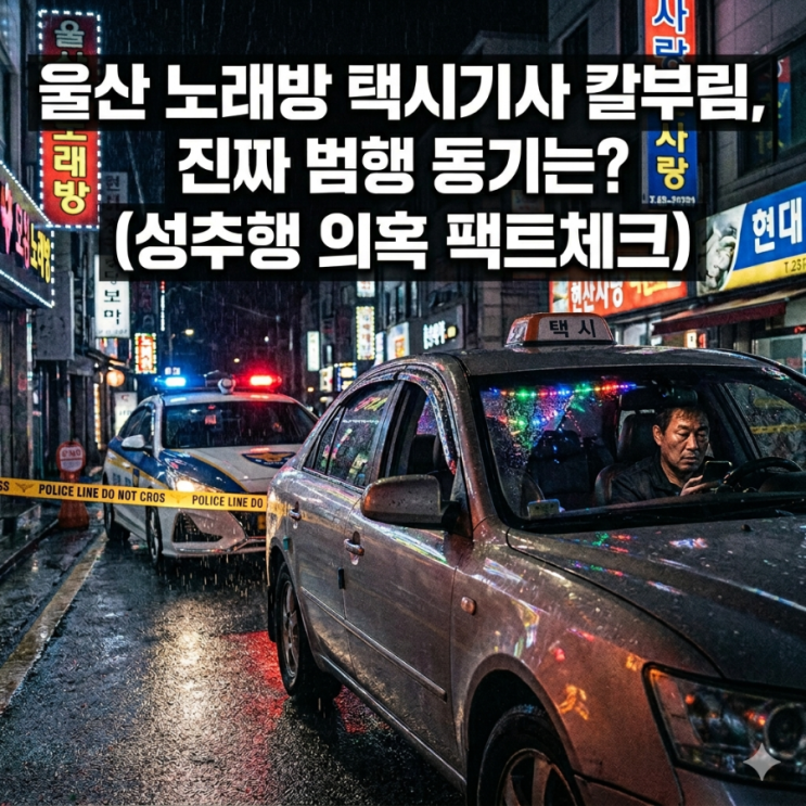 울산 노래방 택시기사 칼부림, 진짜 범행 동기는? (여중생 성추행 의혹 팩트체크)