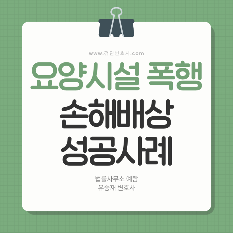  요양원 직원의 폭행으로 입소 어르신께서 사망한 사건, 손해배상 승소 사례