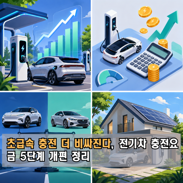 초급속 <b>충전</b> 더 비싸진다, <b>전기차 충전요금</b> 5단계 <b>개편</b> 정리
