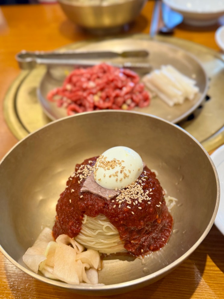  백석동 평양냉면 맛집 추천 | 평양냉면 •비빔냉면•한우육회 후기