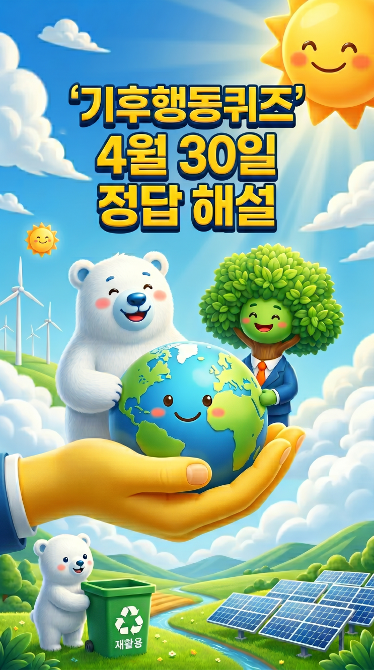  기후행동퀴즈 4월 30일 정답 공개, 오늘 문제 해설·생태계서비스 뜻