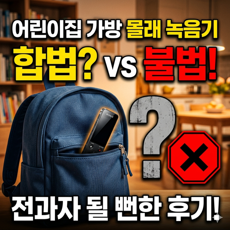  어린이집 가방 몰래 녹음기 합법? 불법? 내 아이 지키려다 전과자 될 뻔한 현실 후기