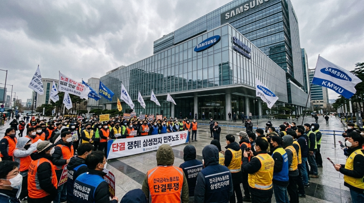 "국민 70%가 <b>반대</b>" <b>노조</b> 파업, <b>삼성전자</b> 5월 폭락 계기되나