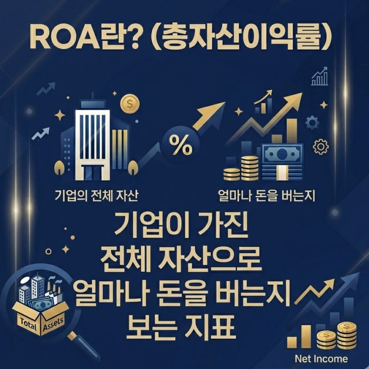  주식 ROA의 뜻, 기업이 가진 전체 자산으로 얼마나 돈을 버는지 보는 지표