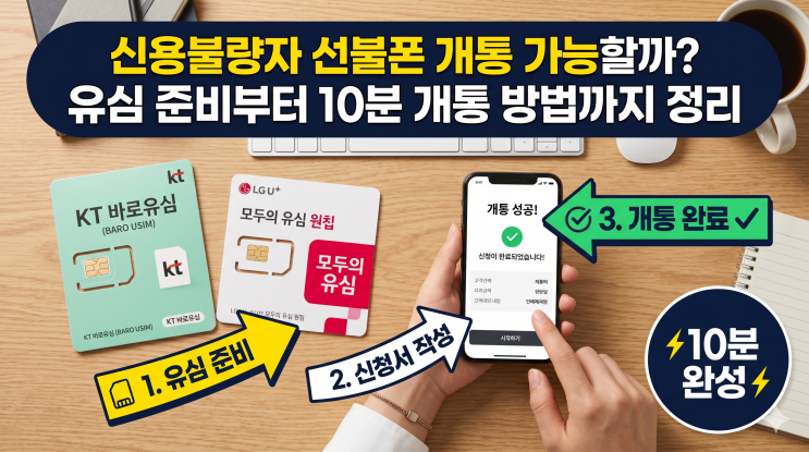  신용불량자 선불폰 개통 가능할까? 유심 준비부터 10분 접수 방법까지 정리