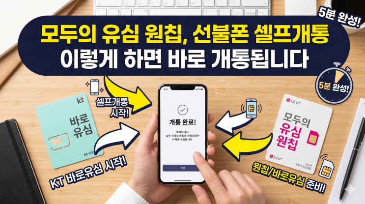  모두의 유심 원칩, 선불폰 셀프개통 이렇게 하면 바로 개통됩니다