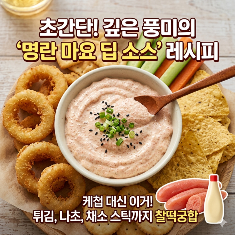 케첩 대신 '이것'? 5분 만에 끝내는 명란 마요 딥 소스 황금비율 레시피