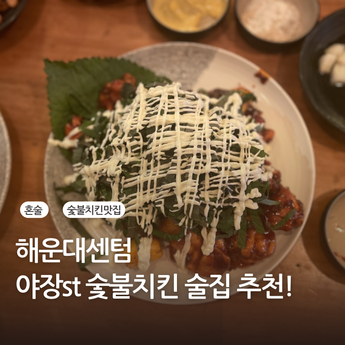 해운대야장술집 숯불구이 찐맛집 혼술하기 좋은 냠냠숯불두마리치킨