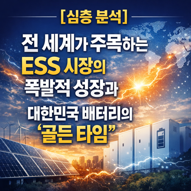  [심층 분석] 전 세계가 주목하는 ESS 시장의 폭발적 성장과 대한민국 배터리의 '골든 타임'