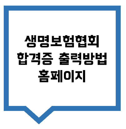 생명보험협회 합격증 출력방법 홈페이지
