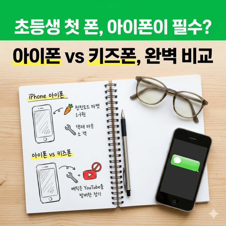  초등학생 1학년 스마트폰 허용 시기, 키즈폰 대신 아이폰 사줘야 하는 현실 딜레마