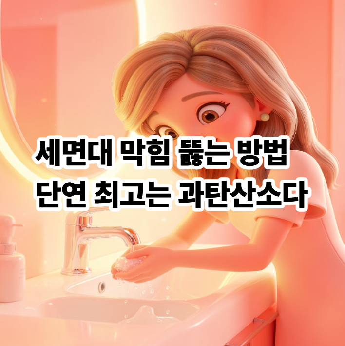 세면대 막힘 뚫는 법, 뜨거운 물, 과탄산소다, 베이킹소다, 다이소 물품