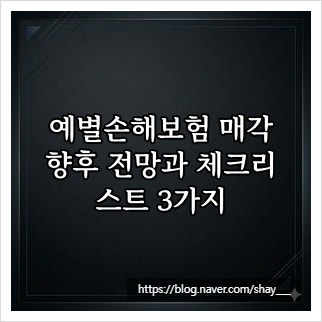 예별손해보험 매각, 향후 전망과 체크리스트 3가지