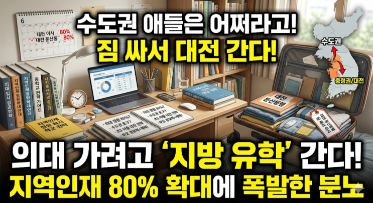  수도권 애들은 어쩌라고.. 의대 지역인재 80% 확대에 짐 싸서 대전 간 동기 형 이야기