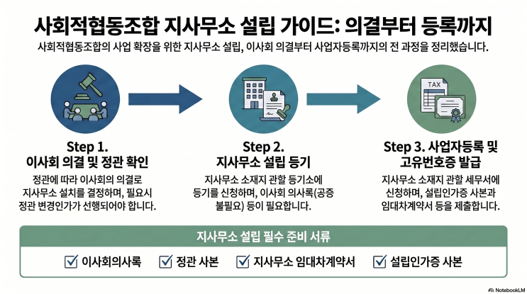  사회적 협동 조합 지사무소 설립: 절차부터 필요서류, 고유번호증 발급까지 완벽 정리