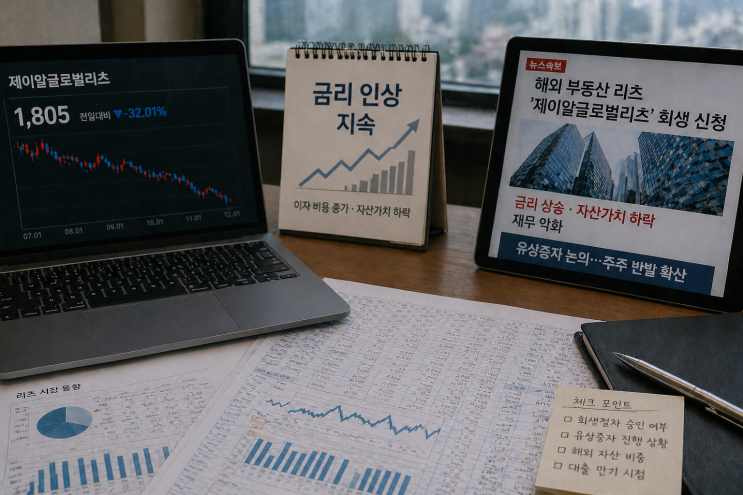  "배당주라더니 회생 신청?" 제이알글로벌리츠 쇼크 리츠 투자 안전할까?