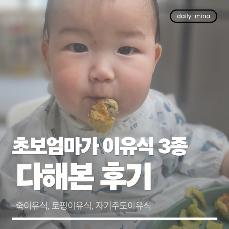  초보 엄마가 이유식 3종 다해본 후기 (자기주도이유식,죽이유식,토핑이유식)