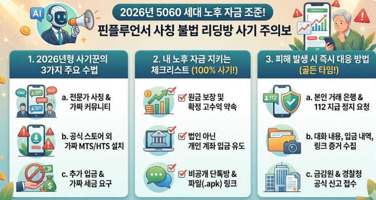 핀플루언서 사칭 불법 리딩방의 정체와 5060 표적 사기(원금 보장 고수익의 함정)
