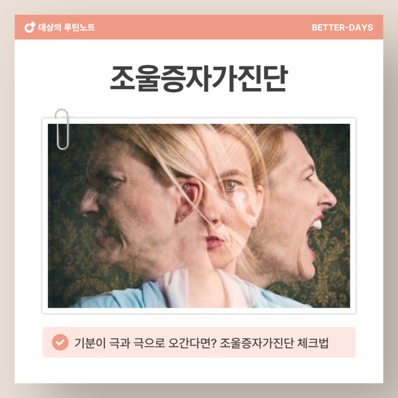 조울증자가진단, "나 왜 이렇게 기분이 극단적으로 오르락내리락할까?" '이 패턴' 나온다면 ....