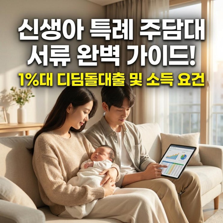  신생아 특례 주담대 서류 완벽 가이드! 1%대 디딤돌대출 및 소득 요건