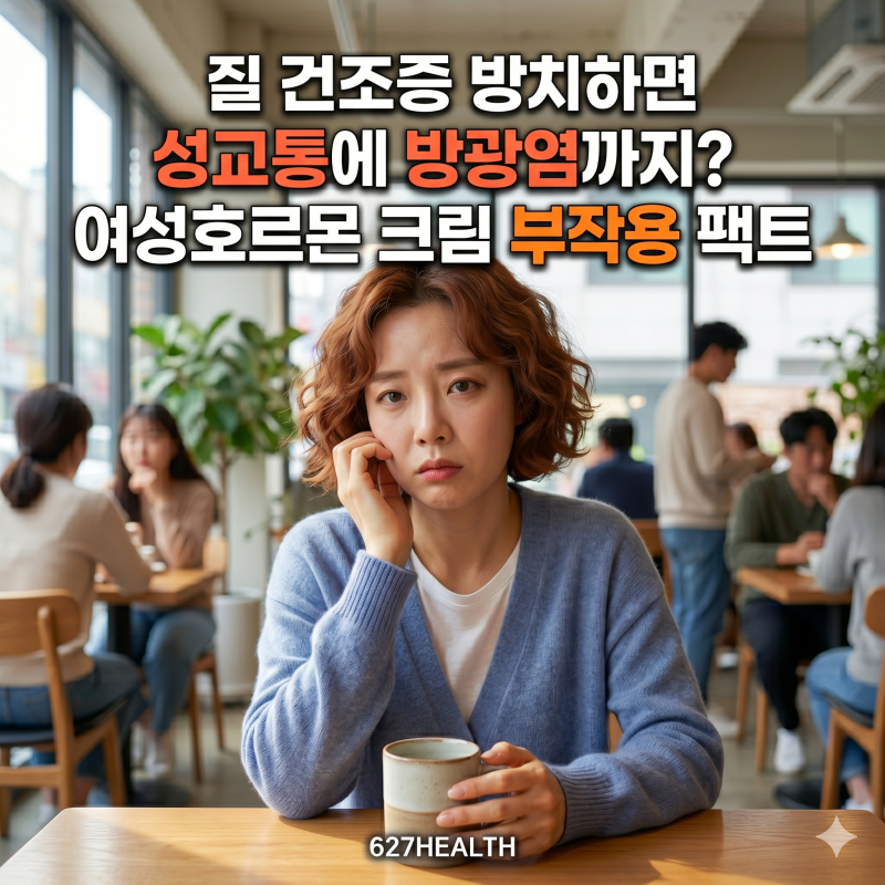 질 건조증 방치하면 성교통에 방광염까지? 여성호르몬 크림 부작용 팩트