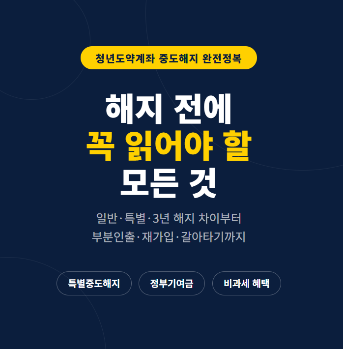 청년도약계좌 중도해지 방법 조건 사유 서류 불이익 (+부분인출 가능할까?)