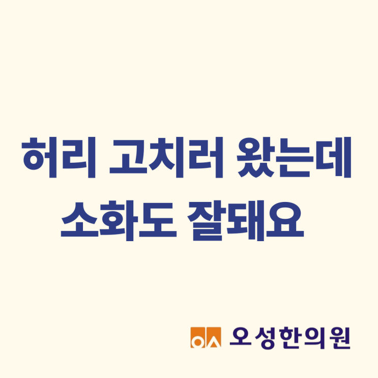  허리 고치러 왔는데, 소화도 잘 돼요 치료잘하는 파주한의원
